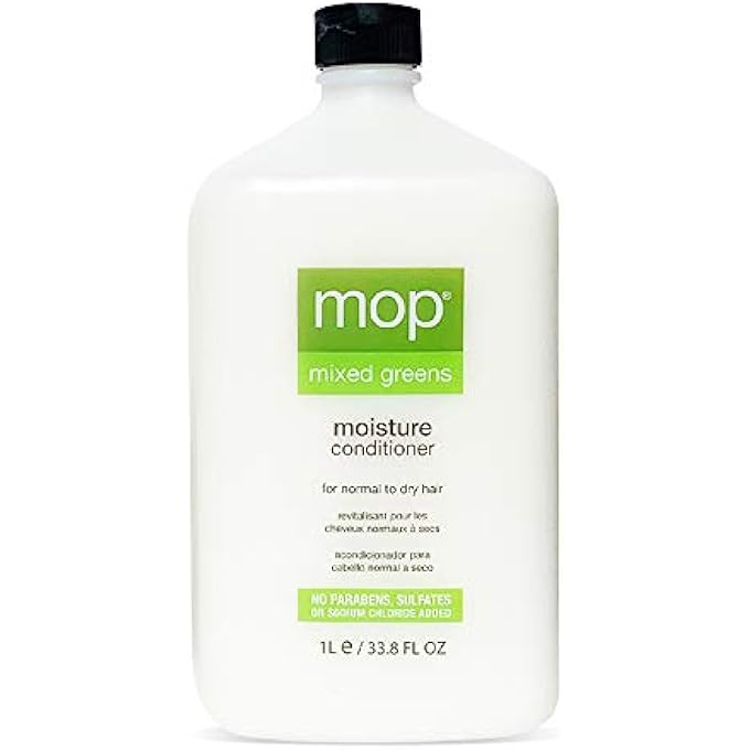 Mop MIXED GREENS MOISTURE CONDITIONER NO PARABENS, FRESH, 33.8 FL. OZ. - Image 1